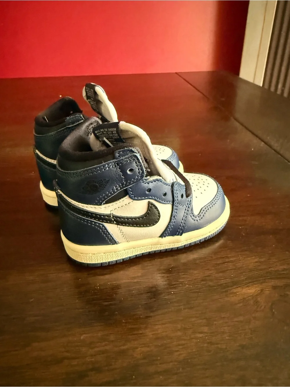 Nike Kids Navy, White and Black High-Top Sneakers